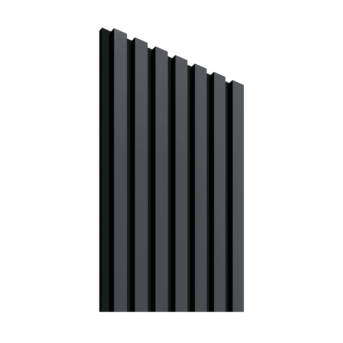 Akustinė lamelių sienelė, 265 x 30 cm, juodos spalvos