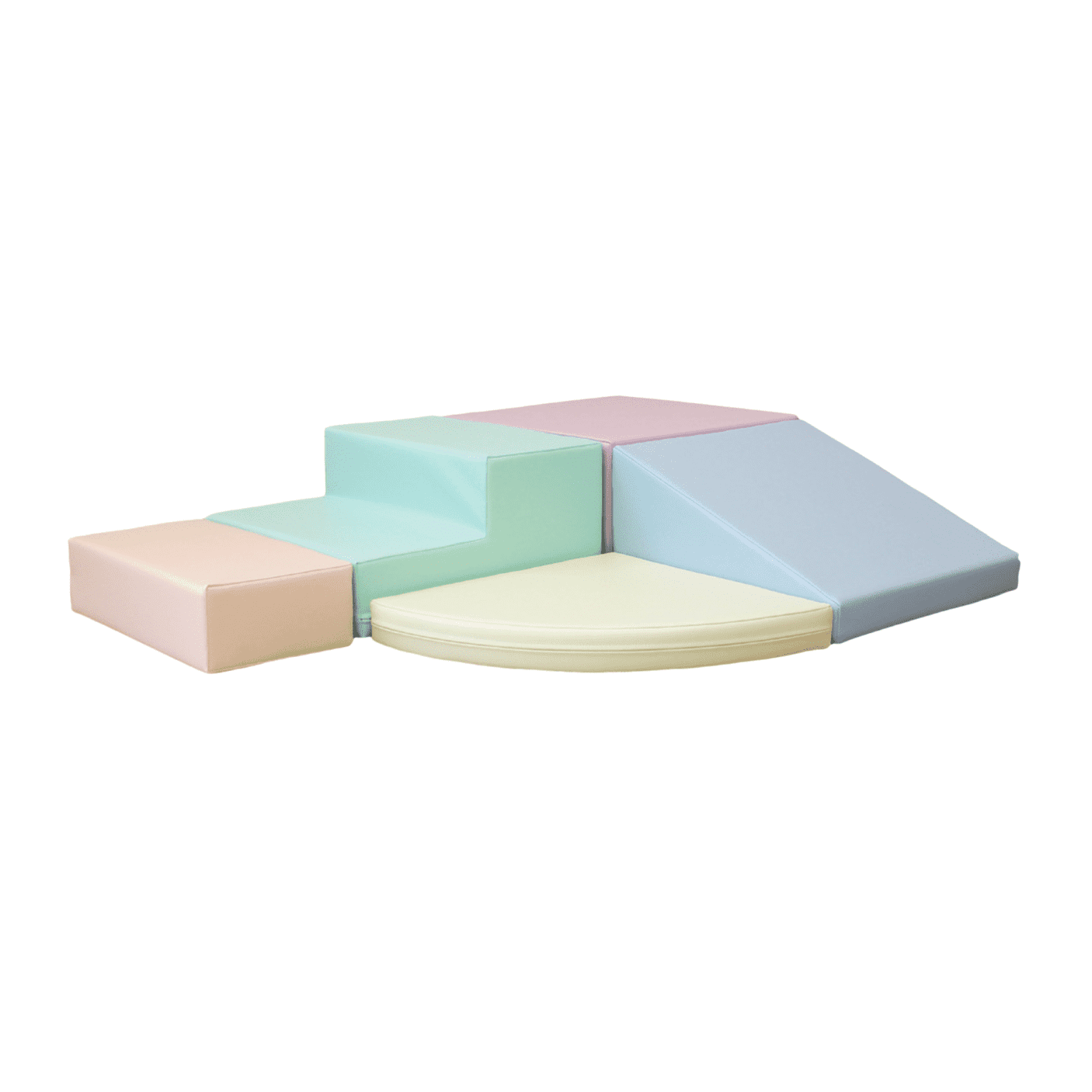 Pehmete mänguklotside komplekt VIIS, pastelne