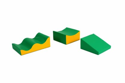 Minkštų kaladėlių komplektas "Trejetukas", žalia/geltona