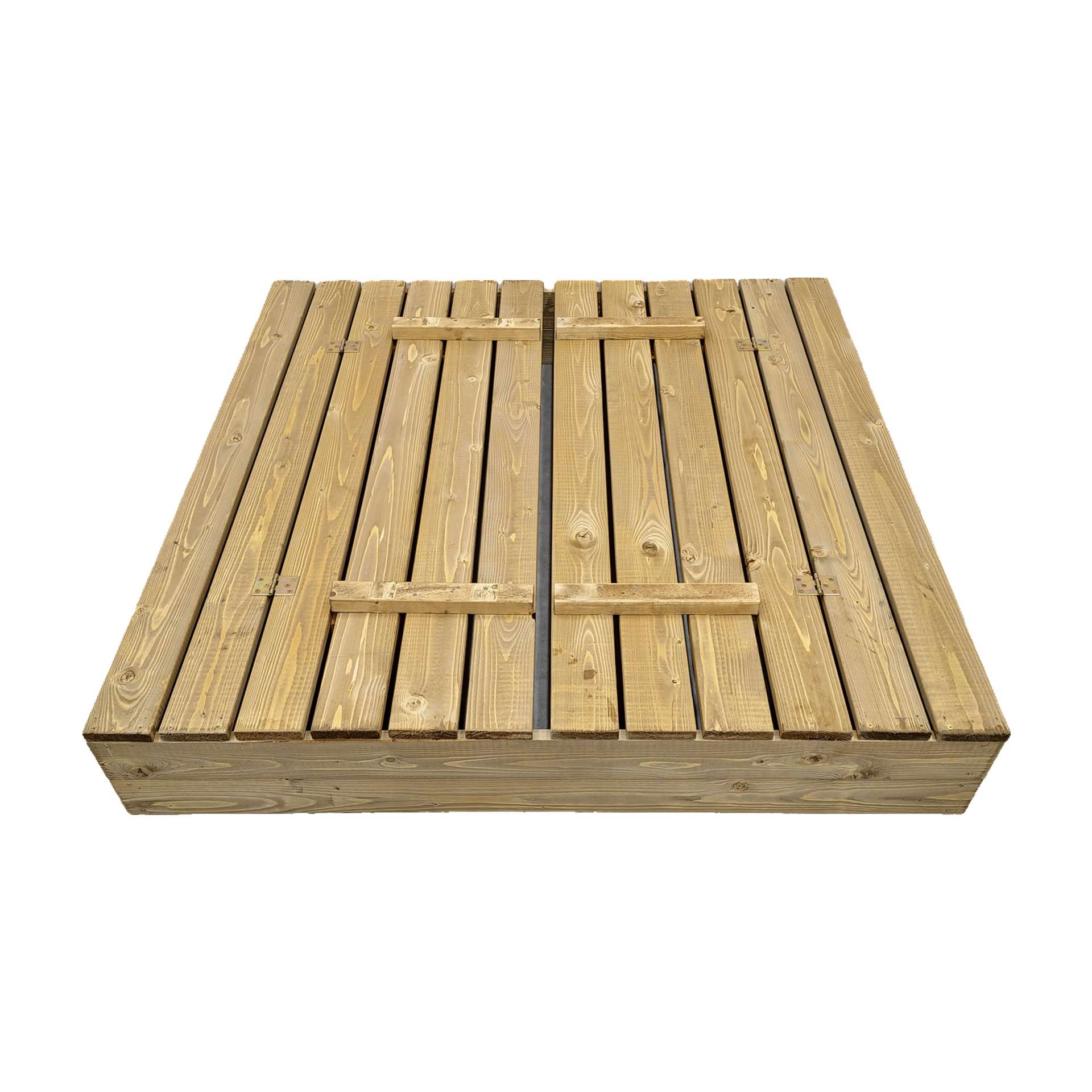 Immutatud puidust liivakast Bonus Orbis koos kattega, 120x120 cm, pruun