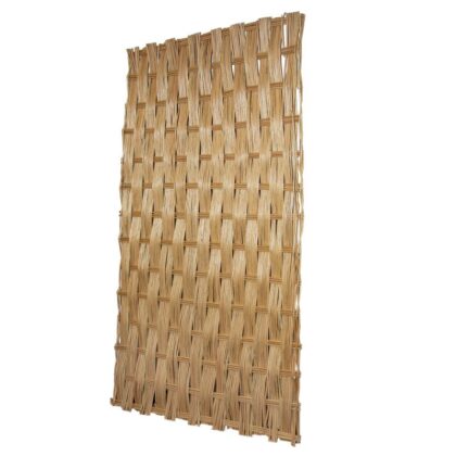 Dekoratiivne punutud aiapaneel, 180×90 cm, beež - Image 4