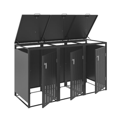 Metallist prügikastide kuur, kolmekohaline, MBB02-3A, antratsiit