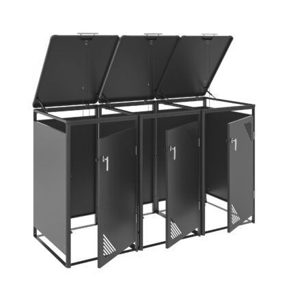 Metallist prügikastide kuur, kolmekohaline, MBB03-3A, antratsiit