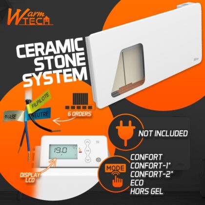 Keraamiline küttepaneel 2000 W, valge - Image 3