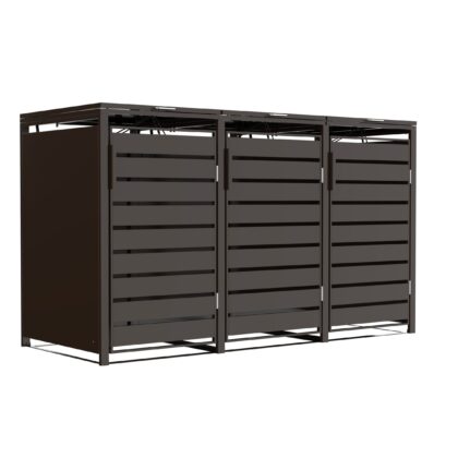 Metallist prügikastide kuur, kolmekohaline, pruun